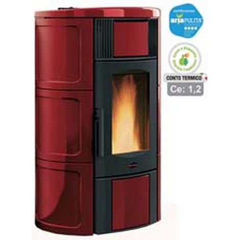 Stufa a pellet Iside Idro 18,8 kW bordeaux - conto termico - 69x62,7x119,7 cm