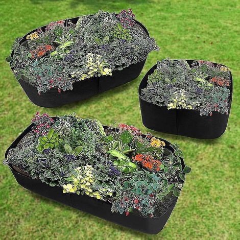 Jardinière surélevée en tissu, sacs de culture pour herbes aromatiques, fleurs et légumes, bac rectangulaire pour plantes, fleurs et légumes (1/5)