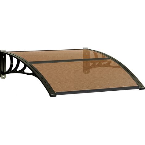 Pensilina Tettoia Modulare Tetto Copertura Porta Finestra Esterno Alveolare Fumé - 120x80 Cm