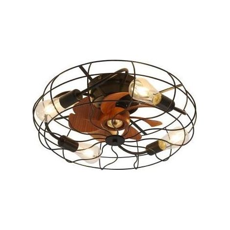 Ventilatore da soffitto industriale da 20 pollici per interni con 7 pale, telecomando e lampadina. (1/5)