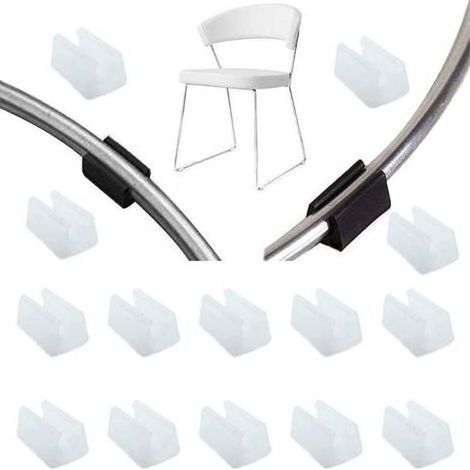 30pcs Chair Leg Caps Tube End Caps Pads Furniture Floor Protector U Shape Plastic Chair Caps,Chair Leg Caps Silicone Tube Clamp (14mm,White) (1/2)