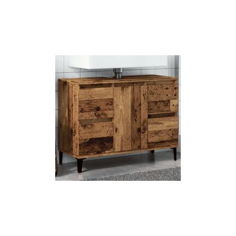 Armoire d'évier vieux bois 80x33x60 bois d'ingénierie