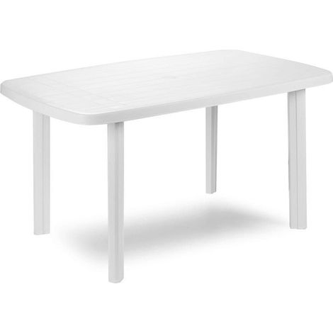 TrAdE Shop Traesio - Tavolo Design Ovale Bianco Faro In Polipropilene Resistente 137 X 85 X 72 Cm 008943 - (1/5)