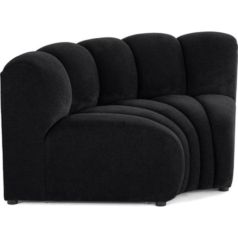 Lisa Design – Module d'angle réversible en tissu texturé noir – Canapé 1 place – Dimensions 153x85cm – Charge max 120kg – Montage rapide en quelques minutes (1/5)