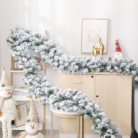 Guirlande de Noël Verte Luxueuse de 8,8 Pieds, PVC, Installation Facile pour la Décoration de la Maison, de la Cour et du Jardin avec Une Atmosphère Festive Douce, Idéale (1/4)