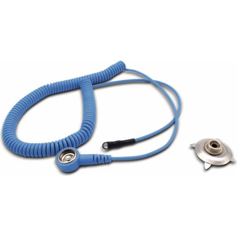 Quadrios ESD-Erdungskabel 1.80 m Klemme, Druckknopf 10 mm, Ringkabelschuhanschluss (1/4)