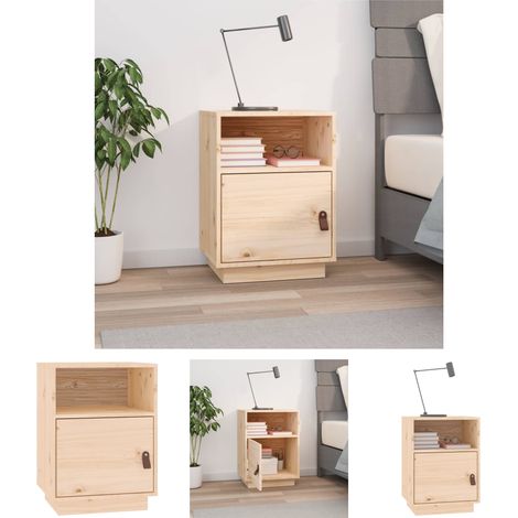 Holz Nachttisch - vidaXL Nachttisch 40x34x55 cm Massivholz Kiefer - Massivholz Nachttisch (1/5)