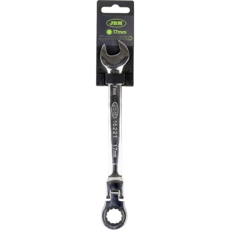 JBM 15221 CLÉ MIXTE TÊTE FLEXIBLE 17 MM – REVÊTEMENT MIROIR