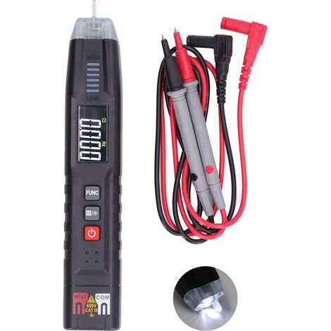 Testeur de tension intelligent HT122A - Détecteur de phase numérique sans contact, multimètre digital pour électricien, capteur intégré (1/5)