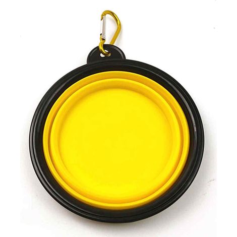 2 gamelles pliables, pour chiens et chats, 355 ml, plastique souple, avec mousquetons, pour promenades et voyages (1/4)