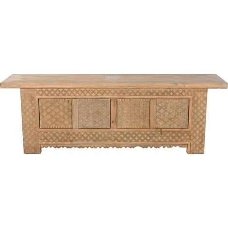 Mueble Tv Olmo Macizo 180X44X60 Tallado Natural (1/5)