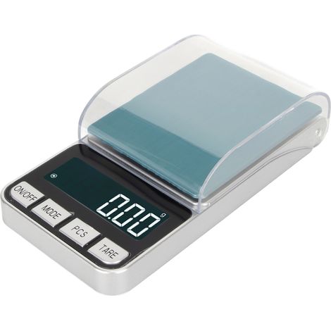 Balance de poche numérique 200g/0.01g haute précision, écran rétroéclairé HD, 7 unités de mesure, avec pare-vent pour médicaments (1/5)