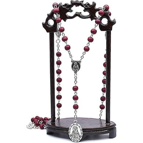 Collier chapelet catholique avec pendentif Marie, collier de perles à longue chaîne pour hommes et femmes (1/4)