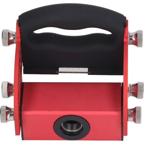 Perceuse à bois Guide de perçage Aluminium Réglable 0-90° avec Échelle Transparente Positionneur pour Trous Inclinés Rouge (1/5)