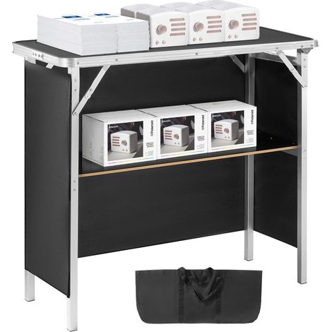 Klappbarer Tisch-Messestand, 97,5 x 38,5 x 87 cm, Ausstellungsstand mit Seitenwand, Promotion-Theke mit Aufbewahrungs- und Tragetasche (1/5)