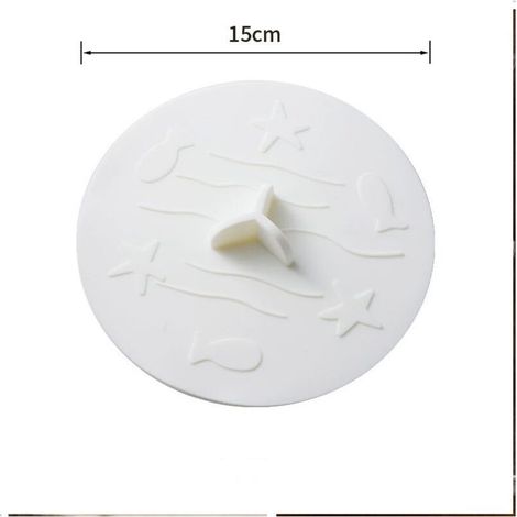 Bouchon universel diamètre 150mm pour évier, lavabo et baignoire, blanc (1/4)