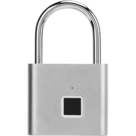 Cadenas intelligent à empreinte digitale rechargeable par USB, étanche IP56, antivol pour armoire/chambre d'étudiant, argent (1/5)
