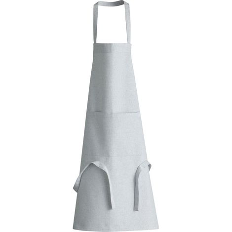 Tablier de cuisine recyclé Perle coloris gris et dimensions 85 x 72 cm - PANGIVO