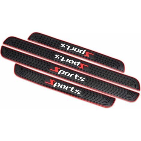 Autocollants Seuil Porte, 4pcs Protection Seuil Portière, Barres Seuil Porte Voiture, Seuil Protecteurs Autocollant, Seuil Porte Voiture, Bandes de protection Anti-salissures Caoutchouc Souple PVC (1/4)