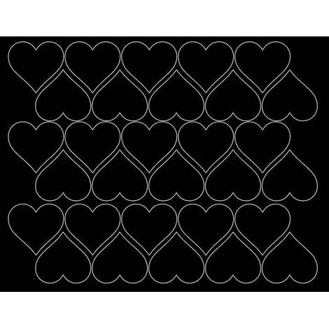 Pegatinas de corazones para el Día de San Valentín, 4 cm, 30 unidades, negro brillante.