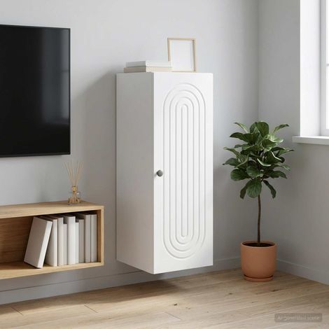 vidaXL Armoire Murale Blanc 33 x 34,5 x 90 cm Bois d'ingénierie (1/5)