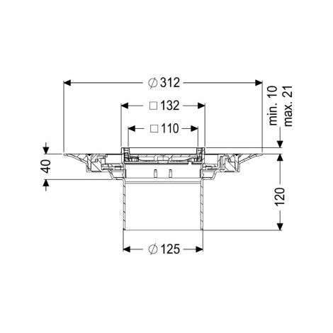 KESSEL - Réhausse Variofix - à carreler, V2A, K 3, 48906