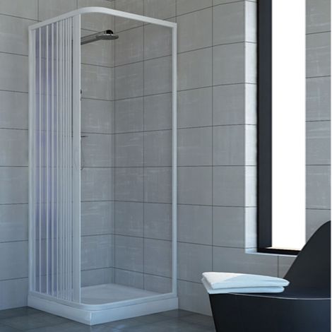 Box doccia in pvc h 185 cm mod. Acquario 90x90 apertura laterale