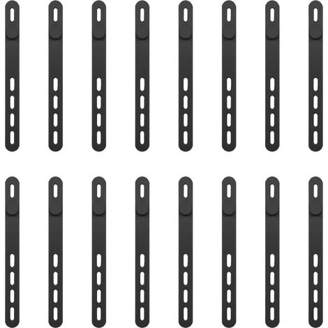16 Pieces Serre Cable en Silicone Réutilisables,Attache Cable Ajustables avec Boucle de Verrouillage, Idéal pour Organisation à la Maison, au Bureau et en Voyage, Résistant à l'Eau et Durable (1/5)