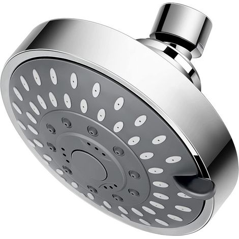 Soffione doccia a 5 modalità in acciaio inox G1/2, soffione ad alta pressione, bocchetta per vasca ad alto flusso, bocchetta regolabile a parete, soffione doccia di lusso per bagno (diametro 4 pollici (1/4)