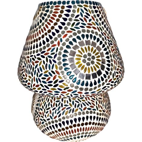 Lampada da tavolo a mosaico in vetro e gesso Stile bohémien colorato (1/5)