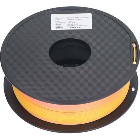 Filament PLA 1.75mm Couleurs Dual Or Pêche Rouge Soie pour Impression 3D (1/5)