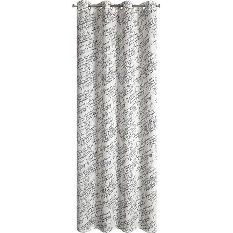 Tenda Edith 140x250 cm con scritta nera e occhielli (1/5)