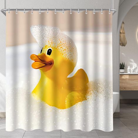 Duschvorhang 160x160 Polyester Wasserabweisend Gelbe Ente 160 x 160 cm (1/5)