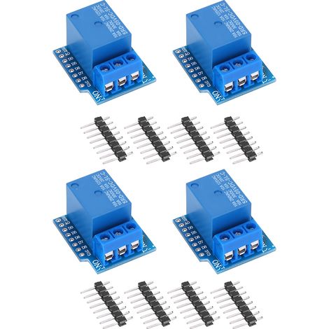 Lot de 4 Modules Relais 5V pour Arduino D1 Mini, Composants Électroniques, Déclenchement Niveau Haut, Compatible ESP8266 (1/5)
