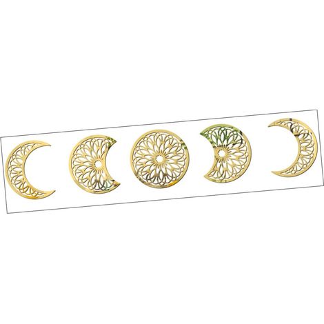Autocollants Muraux Lune 3d Diy En Miroir Doré - Décoration Murale Adhésive (1/5)