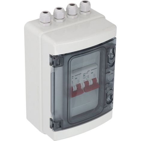 DC-Miniatur-Leistungsschalter, 2 Eingänge, 2 Ausgänge, Solarmodul-Leistungsschalter, Stromverteilung, UV-geschützt, IP65 wasserdicht, 500 V, 32 A (1/5)
