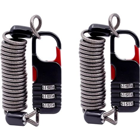 Petit cadenas à combinaison avec câble rétractable (91 cm), cadenas à câble fin à code, pour bagages de voyage, valises, sacs à dos, sacs, fermetures éclair, vélo, casque de moto antivol
