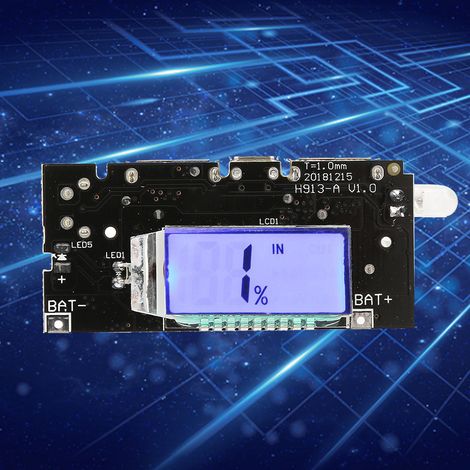 Selbstbau-Lademodul für 18650-Akkus mit LCD-Bildschirm und zwei USB-Anschlüssen (5V/1A-2,1A) (1/5)