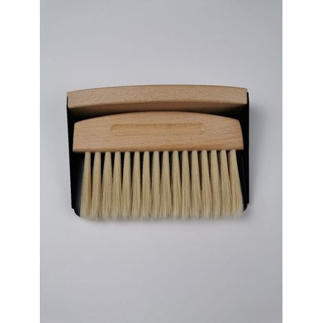 Tischbürste – Krümelkehrer aus Buchenholz mit Kehrschaufel – Handbesen für Küche, Esszimmer, Cafeteria, 15,5 x 10 x 4 cm (1/5)