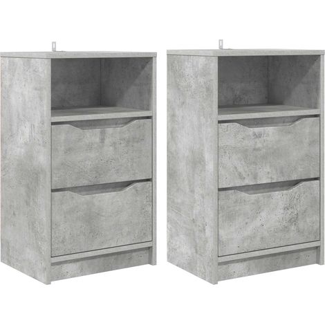 Maison Exclusive - Mesas de noche 2 uds. Gris Concreto 40 x 30 x (1/5)