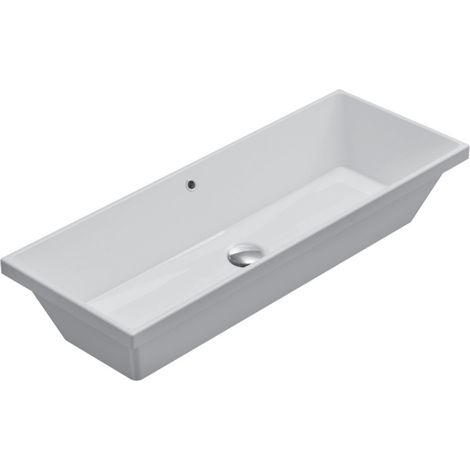 Ceramica Globo – Vasque à encastrer céramique 75x34 cm FO075BI – Finition blanche brillante – Traitement antibactérien BATAFORM® – Résistance aux taches CERASLIDE® (1/6)