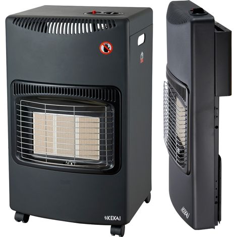 Kekai – Poêle à gaz catalytique butane pliable 1500W/4200W – Surface chauffée 30 à 60 m² – Dimensions 42x26x73 cm – Allumage piézoélectrique