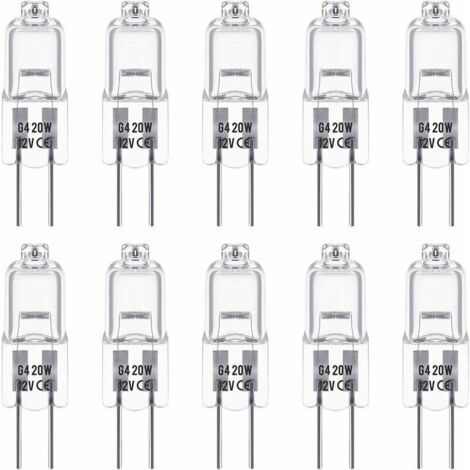Ampoule halogène G4 12V 20W – Blanc chaud 3000K – Luminosité 350LM – Gradable – Paquet de 10 – Durée de vie 2000 heures (1/5)