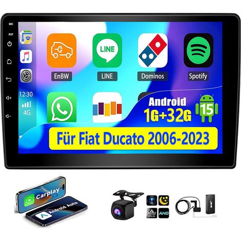 Autoradio Android 15 avec DAB+ pour Fiat Ducato (2006-2023) - GPS, Wi-Fi, Bluetooth, RDS - 1+32G DAB+ CAM