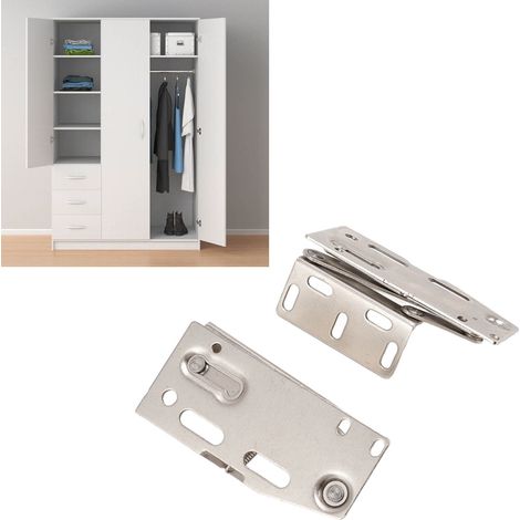 2 jeux de charnières pour portes d'armoires à charnière à ressort ciseaux, angle de 45 degrés vers le bas. Accessoires de quincaillerie pour meubles. (1/5)