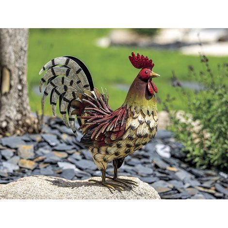Gallo decorativo Harry estilizado en metal - 34 x 3 x 35 cm NORTENE (1/2)