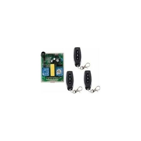 2-Kanal-Funkfernbedienung, 1 Empfänger + 3 Sender für Rohrtore, Funkset, elektrische Seilwindensteuerung, 220 V, Crezuo-Chrom-Wendefunktion (1/4)