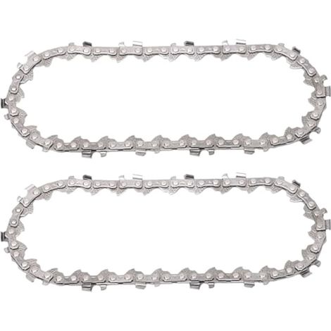 Lot de 2 chaînes de rechange pour mini tronçonneuse 4 pouces, 28 maillons, acier allié, pour lame 13 cm (1/5)