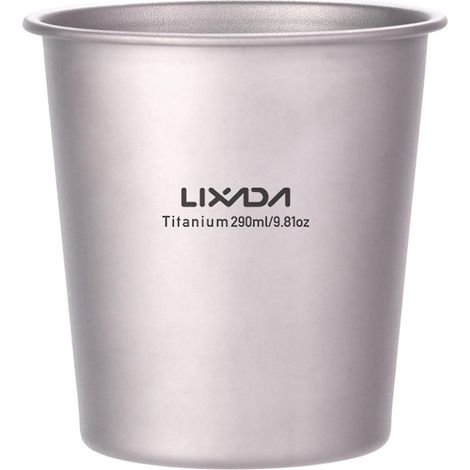 Lixada 290ml Leichter Titan-Bierkrug, Becher für Saft und Tee, Outdoor-Aktivitäten wie Camping, Wandern, Trekking und Picknick