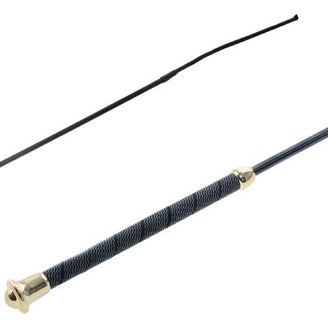 120 cm, Silver e Nero: Frustino da dressage in nylon con manico gommato antiscivolo